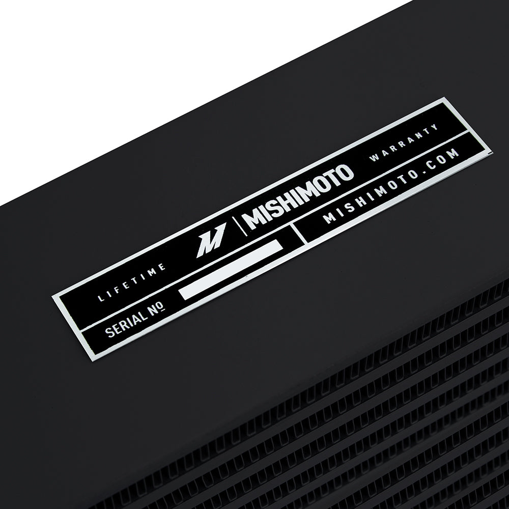 Mishimoto Heavy-Duty Oil Cooler - 17in. Same-Side Outlets - Black - MMOC-SSO-17BK by Mishimoto - detail view