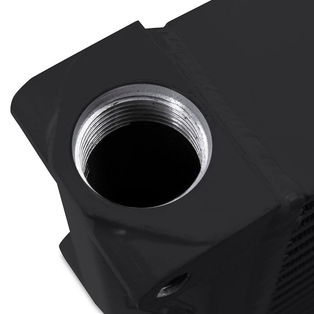 Mishimoto Heavy-Duty Oil Cooler - 17in. Same-Side Outlets - Black - MMOC-SSO-17BK by Mishimoto - installed view