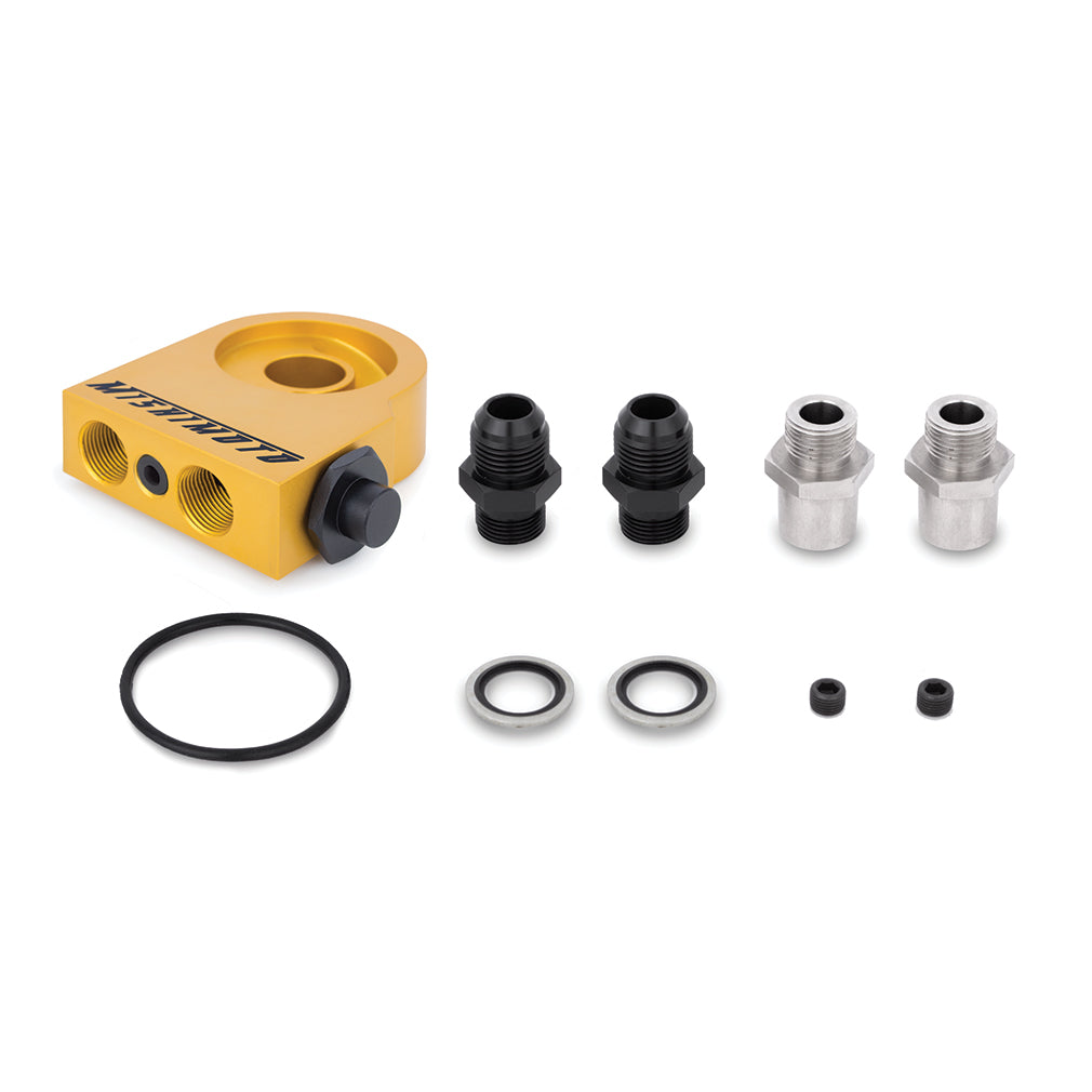 Mishimoto Universal Thermostatic Oil Cooler Kit 16-Row Black - MMOC-U16TBK by Mishimoto - detail view
