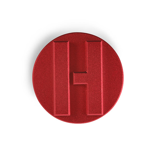 Mishimoto LS Engine Hoonigan Oil Filler Cap - Red - MMOFC-LSX-HOONRD for 2005-2013 Chevrolet Corvette - rear view