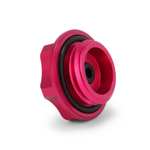 Mishimoto Subaru Oil FIller Cap - Pink - MMOFC-SUB-PK for 1990-2016 Subaru Legacy - angle view