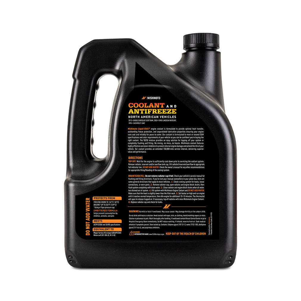 Mishimoto Liquid Chill EG Coolant, North American Vehicles, Orange - MMRA-LC-EG-OR for 1992-1995 Honda Civic - angle view