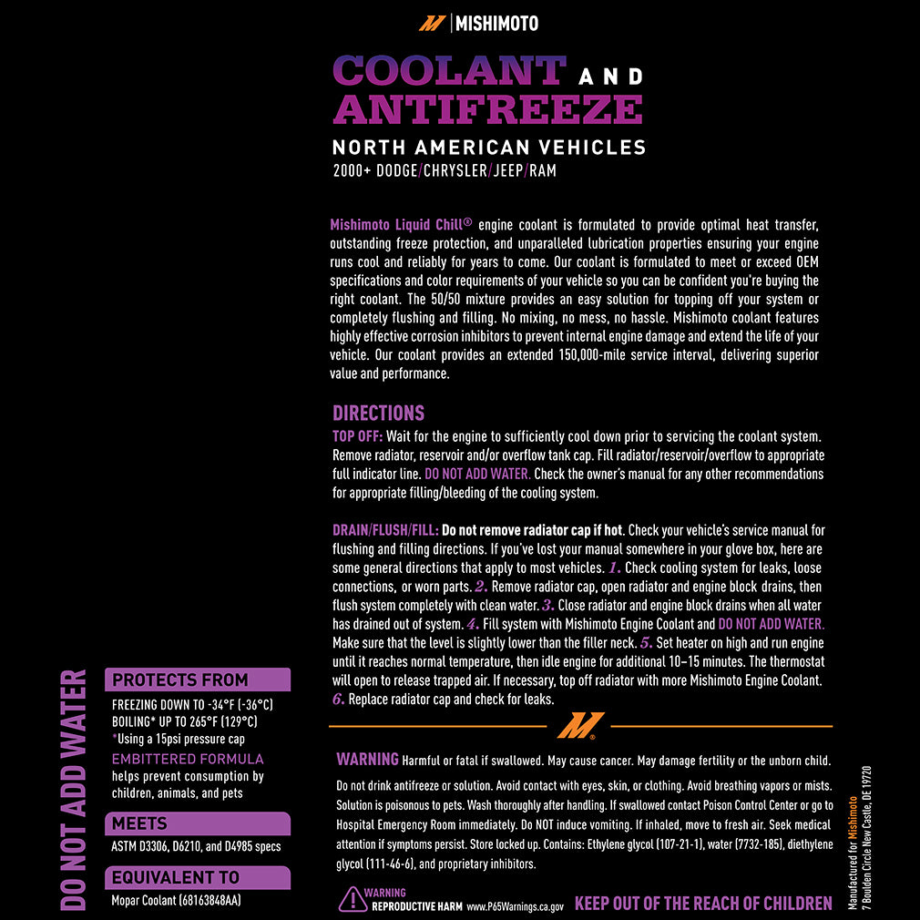 Mishimoto Liquid Chill EG Coolant, North American Vehicles, Purple - MMRA-LC-EG-PR for 1992-1995 Honda Civic - close-up