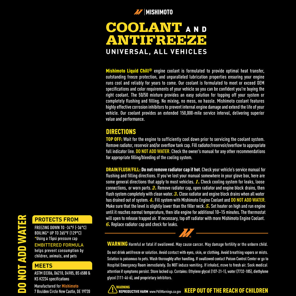 Mishimoto Liquid Chill EG Coolant, Universal, Yellow - MMRA-LC-EG-YW for 1992-1995 Honda Civic - installed view