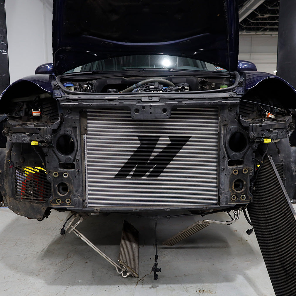 Mishimoto 03-10 Porsche Cayenne Performance Aluminum Radiator - MMRAD-CAY-03 for 2007-2015 Audi Q7 - angle view