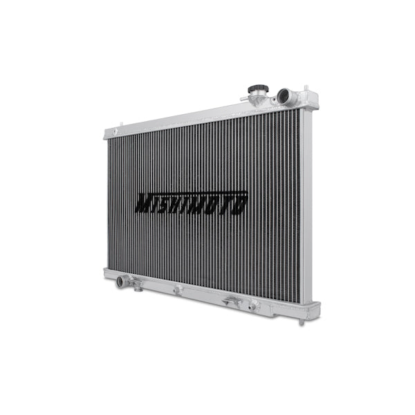 Mishimoto 03-06 Infiniti G35 Manual Aluminum Radiator - MMRAD-G35-03 for 2003-2007 INFINITI G - angle view