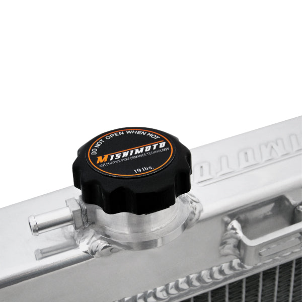 Mishimoto 90-93 Acura Integra Manual Aluminum Radiator - MMRAD-INT-90 for 1990-1993 Acura Integra - close-up