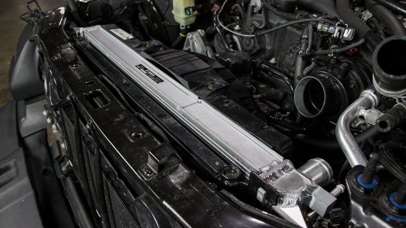 Mishimoto 2018+ Jeep Wrangler JL Performance Aluminum Radiator - MMRAD-JL-18 for 2018-2026 Jeep Wrangler - front view