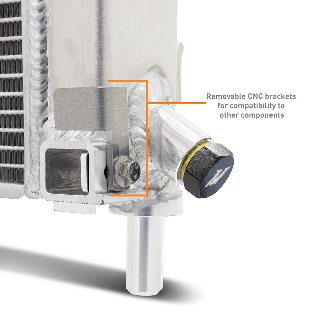 Mishimoto 2024+ Ford Mustang V8/2.3L Performance Aluminum Radiator - MMRAD-MUS-24 for 2024-2026 Ford Mustang - installed view