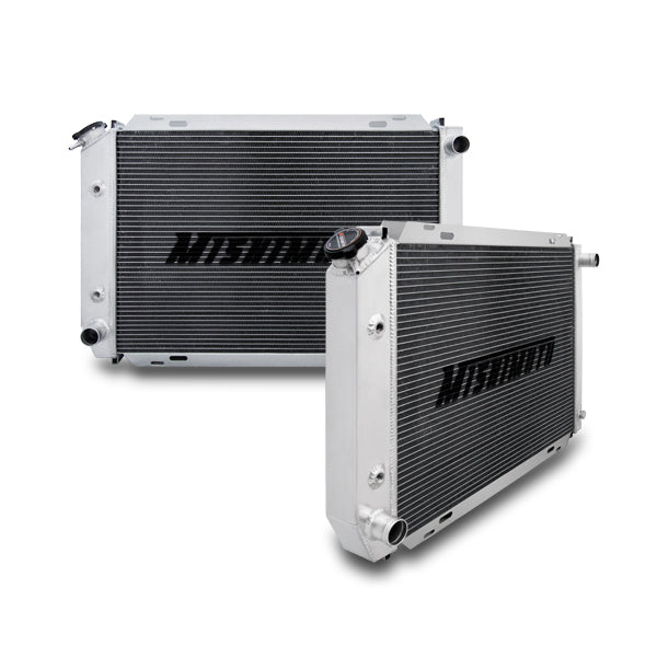 Mishimoto 79-93 Ford Mustang Manual Aluminum Radiator - MMRAD-MUS-79 for 1980-1993 Ford Mustang - side view