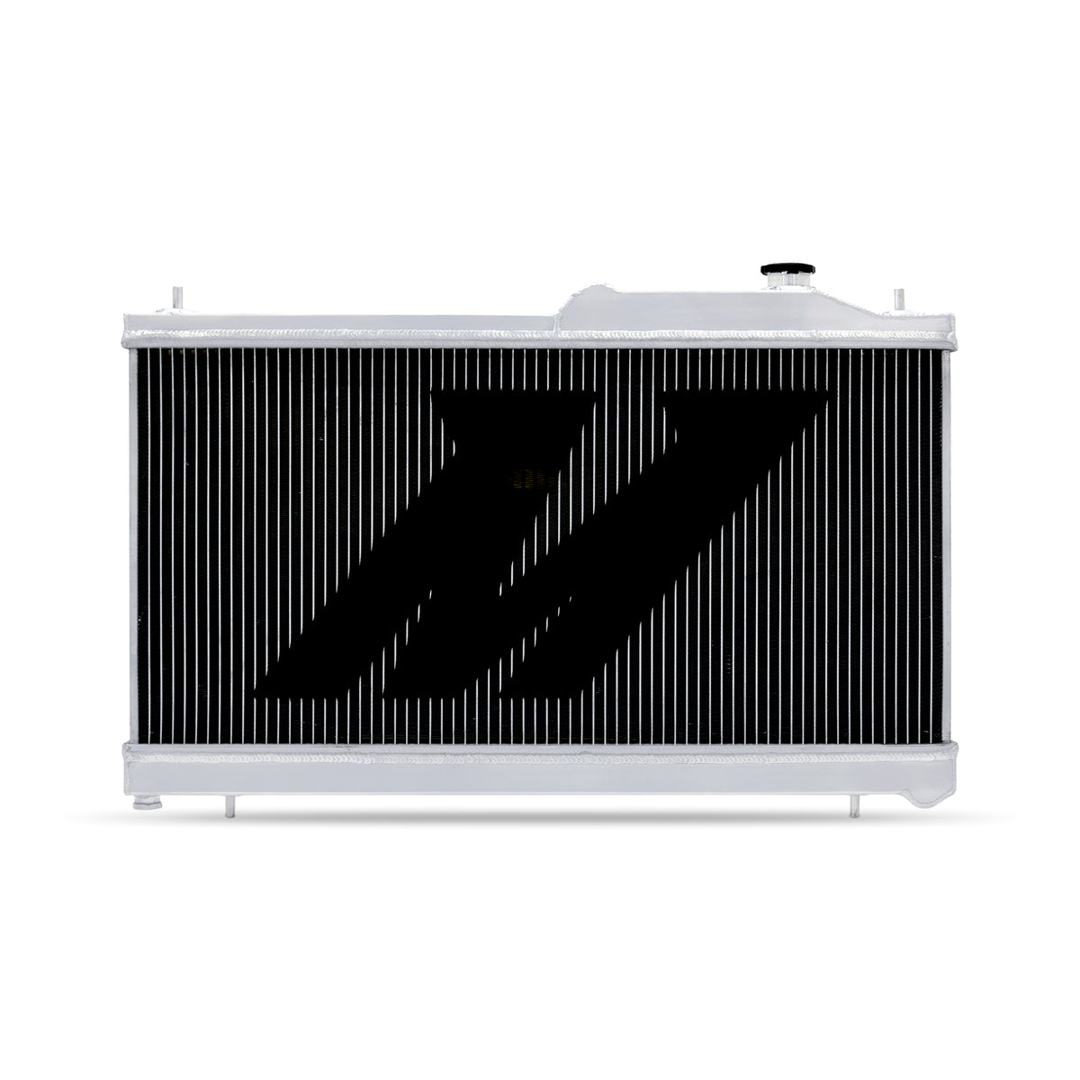 Mishimoto 08-09 Subaru WRX/STi Manual Aluminum Radiator - MMRAD-STI-08 for 2008-2014 Subaru Impreza - angle view