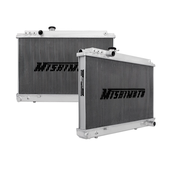 Mishimoto 86-93 Toyota Supra Manual Aluminum Radiator - MMRAD-SUP-86 for 1986-1992 Toyota Supra - angle view