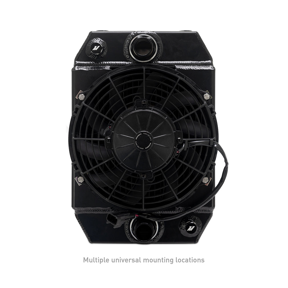Mishimoto Universal Drag Race Performance Aluminum Radiator - Black - MMRAD-UNI-DRGBK by Mishimoto - rear view