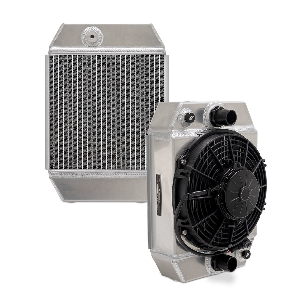 Mishimoto Universal Drag Race Performance Aluminum Radiator - Natural - MMRAD-UNI-DRGN by Mishimoto - angle view