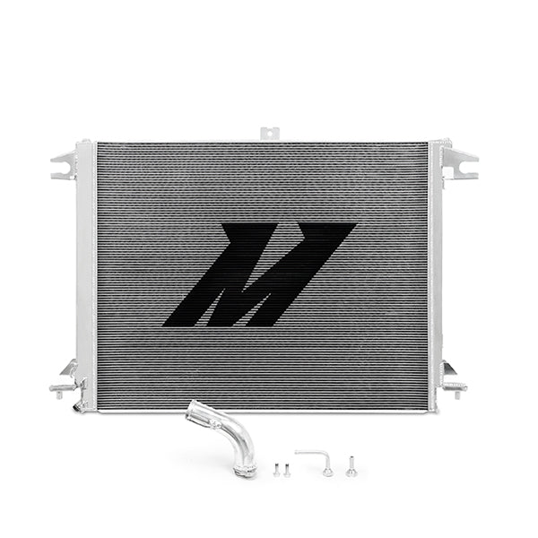 Mishimoto 2016+ Nissan Titan XD 5.0L Cummins Aluminum Radiator - MMRAD-XD-16 for 2016-2017 Nissan TITAN - installed view