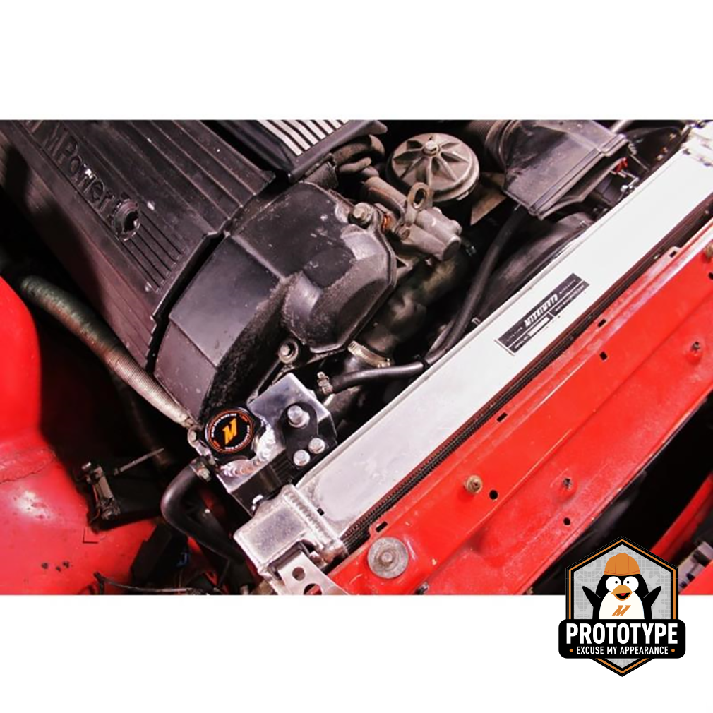 Mishimoto 92-99 BMW 3 Series Aluminum Coolant Expansion Tank - MMRT-E36-92E for 1992-1999 BMW 3 Series - detail view