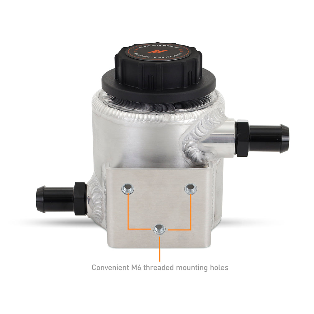 Mishimoto Universal Aluminum Coolant Expansion Tank - Brushed - MMRT-EXP-TRDB for 1997-2023 Toyota Tacoma - side view