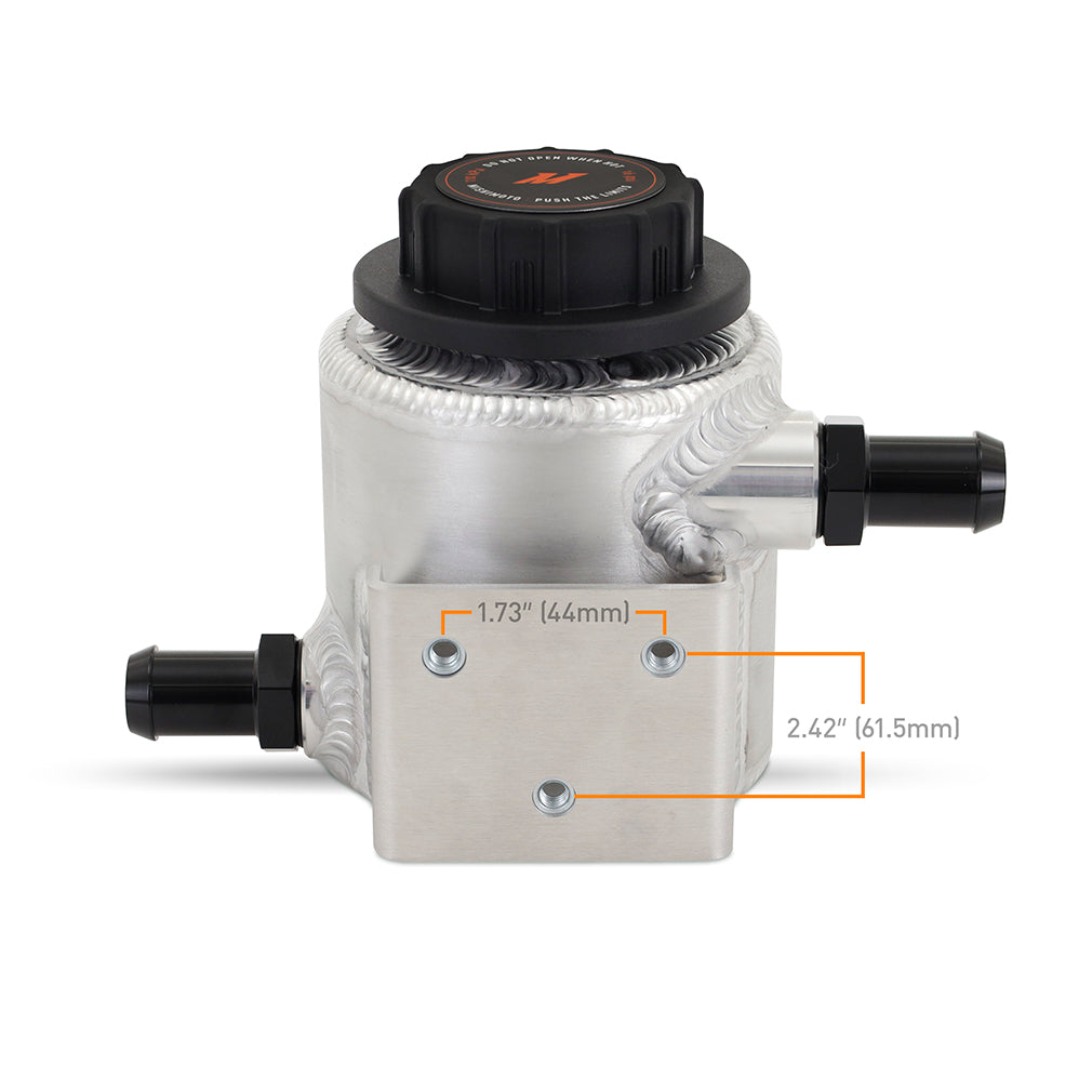 Mishimoto Universal Aluminum Coolant Expansion Tank - Brushed - MMRT-EXP-TRDB for 1997-2023 Toyota Tacoma - close-up