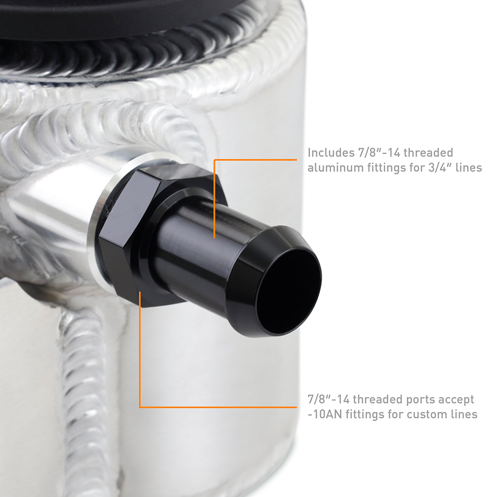 Mishimoto Universal Aluminum Coolant Expansion Tank - Brushed - MMRT-EXP-TRDB for 1997-2023 Toyota Tacoma - installed view