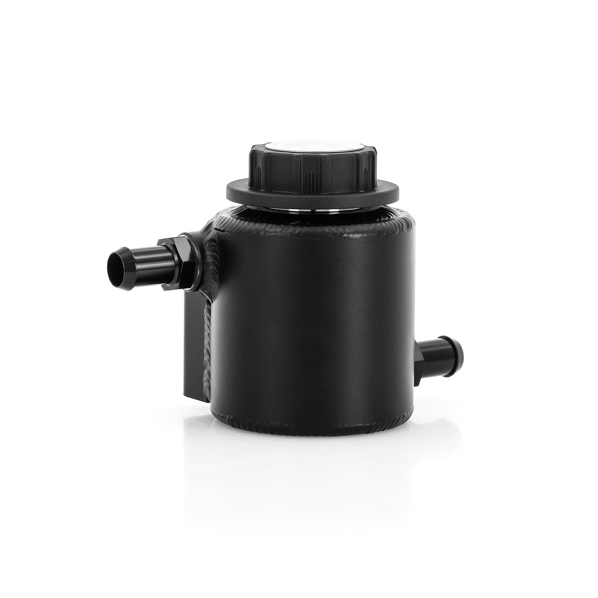 Mishimoto Universal Aluminum Coolant Expansion Tank - Brushed - MMRT-EXP-TRDB for 1997-2023 Toyota Tacoma - angle view