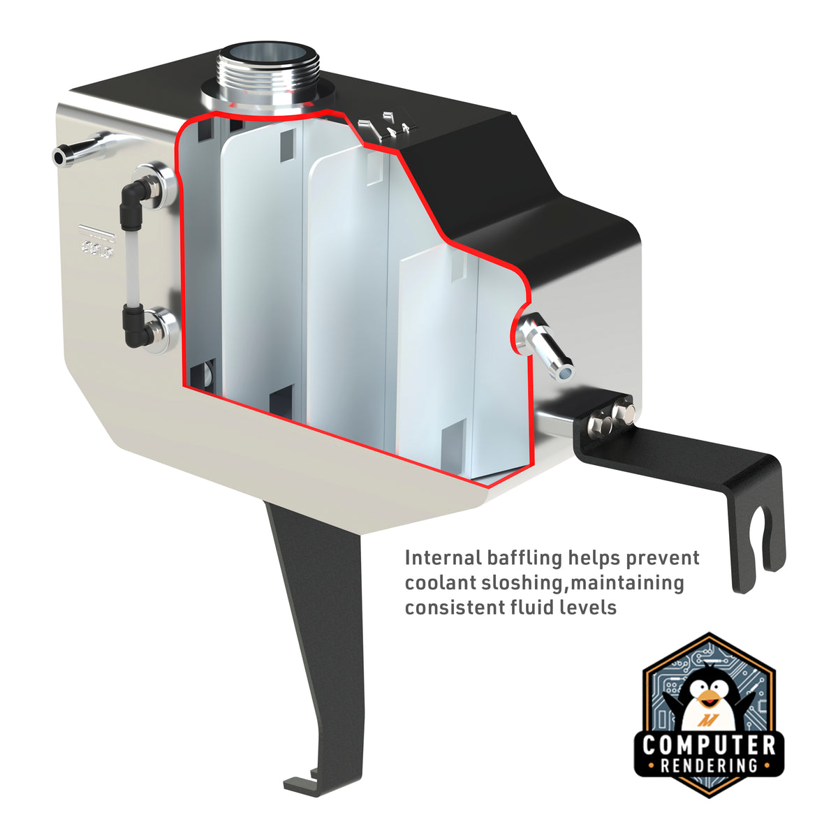 Mishimoto 11-14 Ford F-150 Aluminum Expansion Tank - Natural - MMRT-F150-11EN for 2011-2014 Ford F 150 - alternate view
