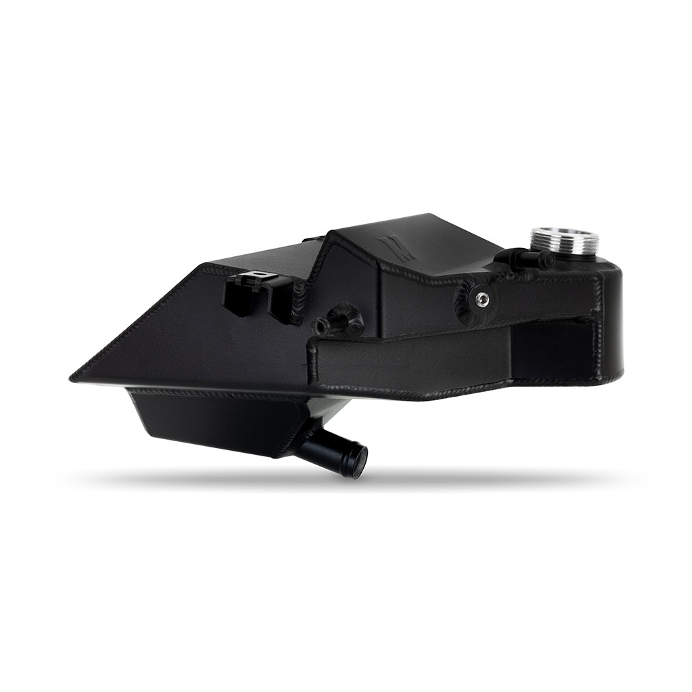 Mishimoto 03-07 Ford 6.0L Powerstroke Aluminum Degas Bottle - Black - MMRT-F2D-03BK for 1999-2007 Ford F 250 - angle view