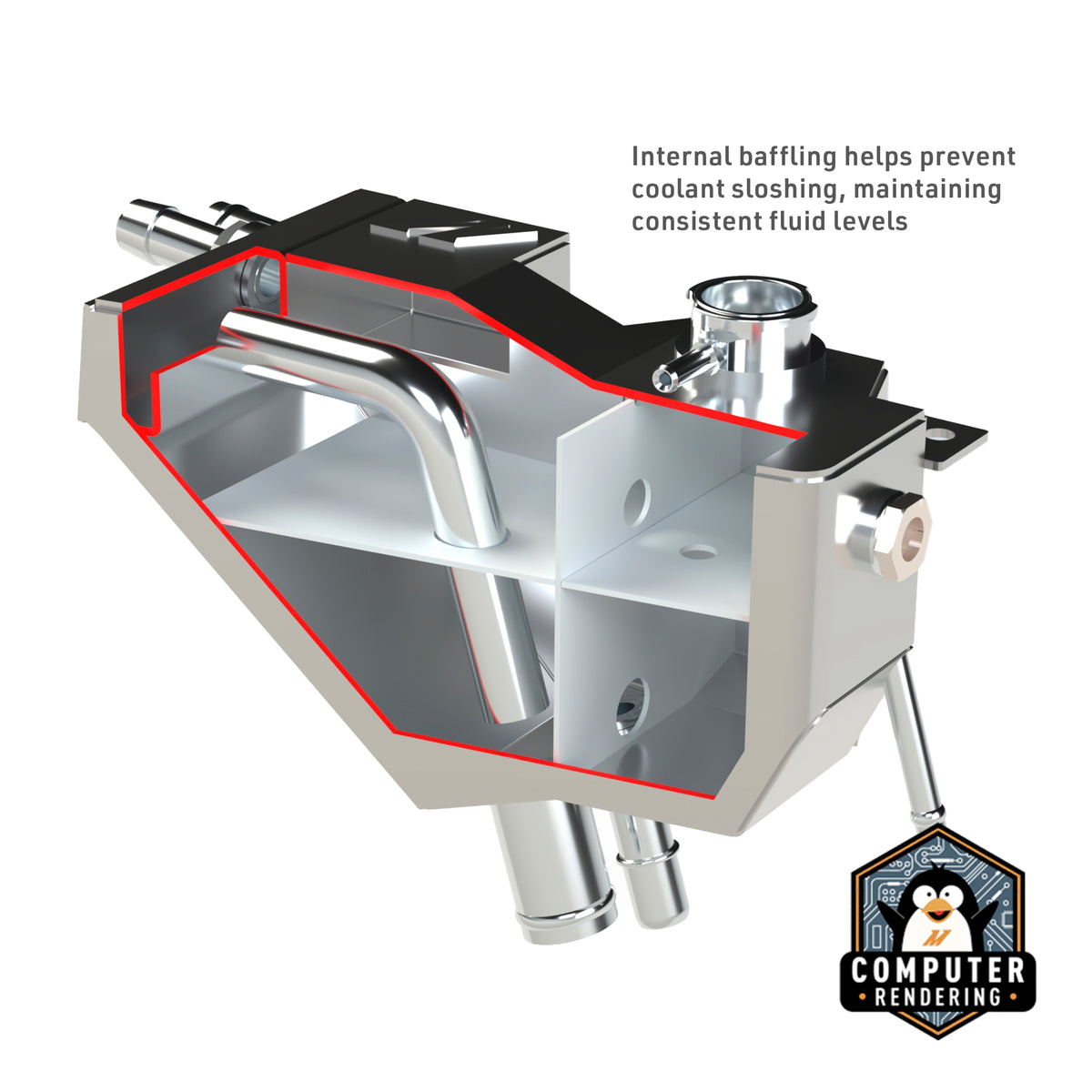 Mishimoto 11+ Ford 6.7L Powerstroke Secondary Expansion Tank - Natural - MMRT-F2D-11SN for 2011-2022 Ford F 250 - close-up