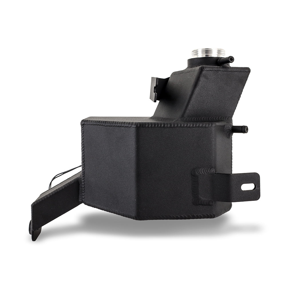 Mishimoto 13-18 Ram 6.7L Cummins Degas Tank - Black - MMRT-RAM-13MWBK for 2013-2018 Ram 2500 - angle view