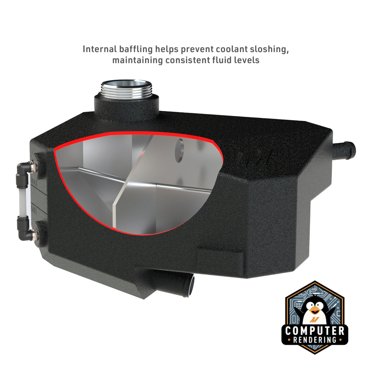 Mishimoto 2013+ Ford Focus ST/2016+ Focus RS Aluminum Expansion Tank - Black - MMRT-RS-16EBK for 2014-2021 Ford Transit Conne