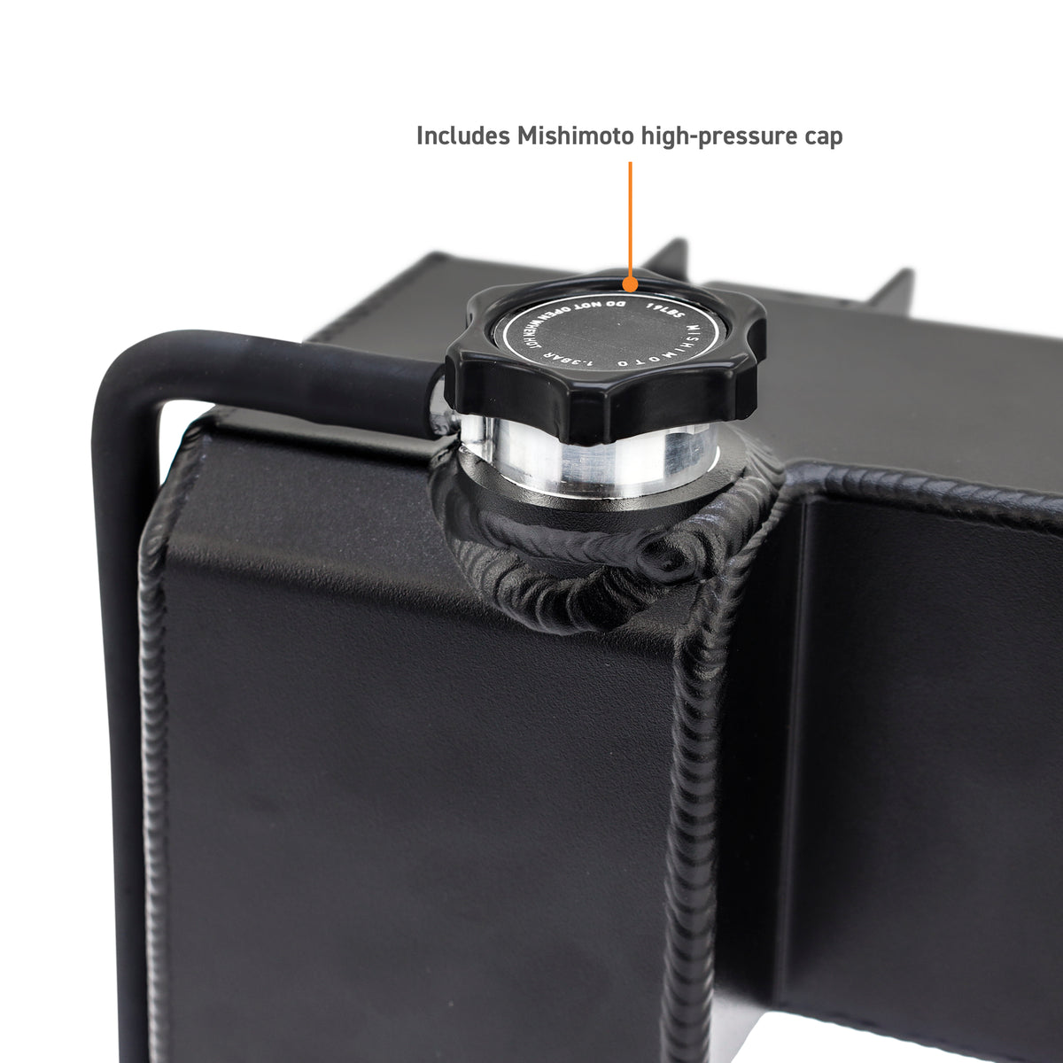 Mishimoto 2024+ Toyota Tacoma Expansion Tank - Black - MMRT-TAC-24BK for 2024-2026 Toyota Land Cruiser - installed view