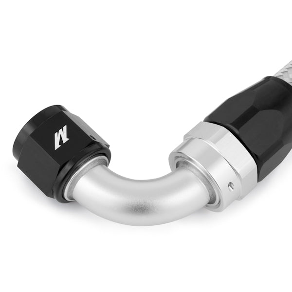 Mishimoto 3 Ft Stainless Steel Braided Hose w/ -10AN Fittings - MMSBH-10-3 by Mishimoto - close-up
