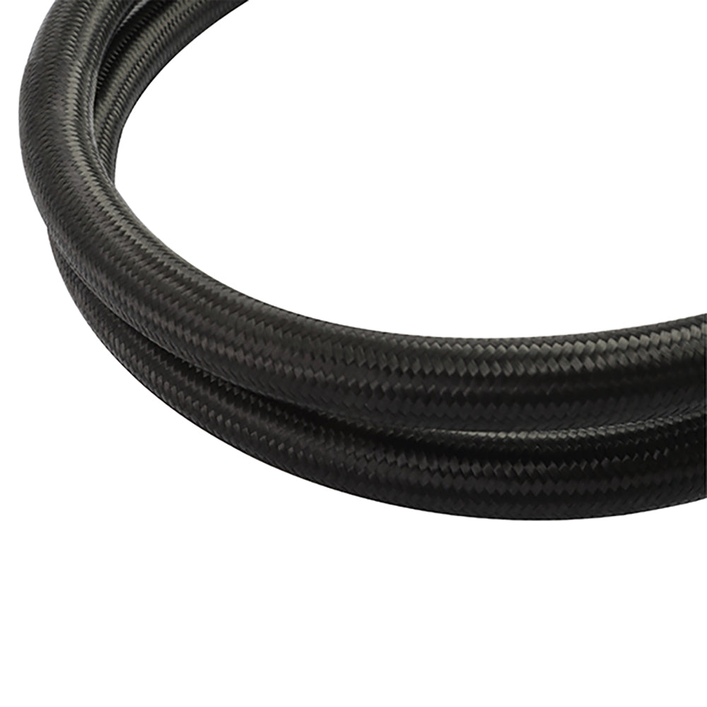 Mishimoto 15Ft Stainless Steel Braided Hose w/ -10AN Fittings - Black - MMSBH-10180-CB by Mishimoto - angle view
