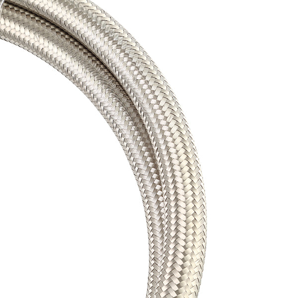 Mishimoto 3Ft Stainless Steel Braided Hose w/ -12AN Fittings - Stainless - MMSBH-1236-CS by Mishimoto - angle view