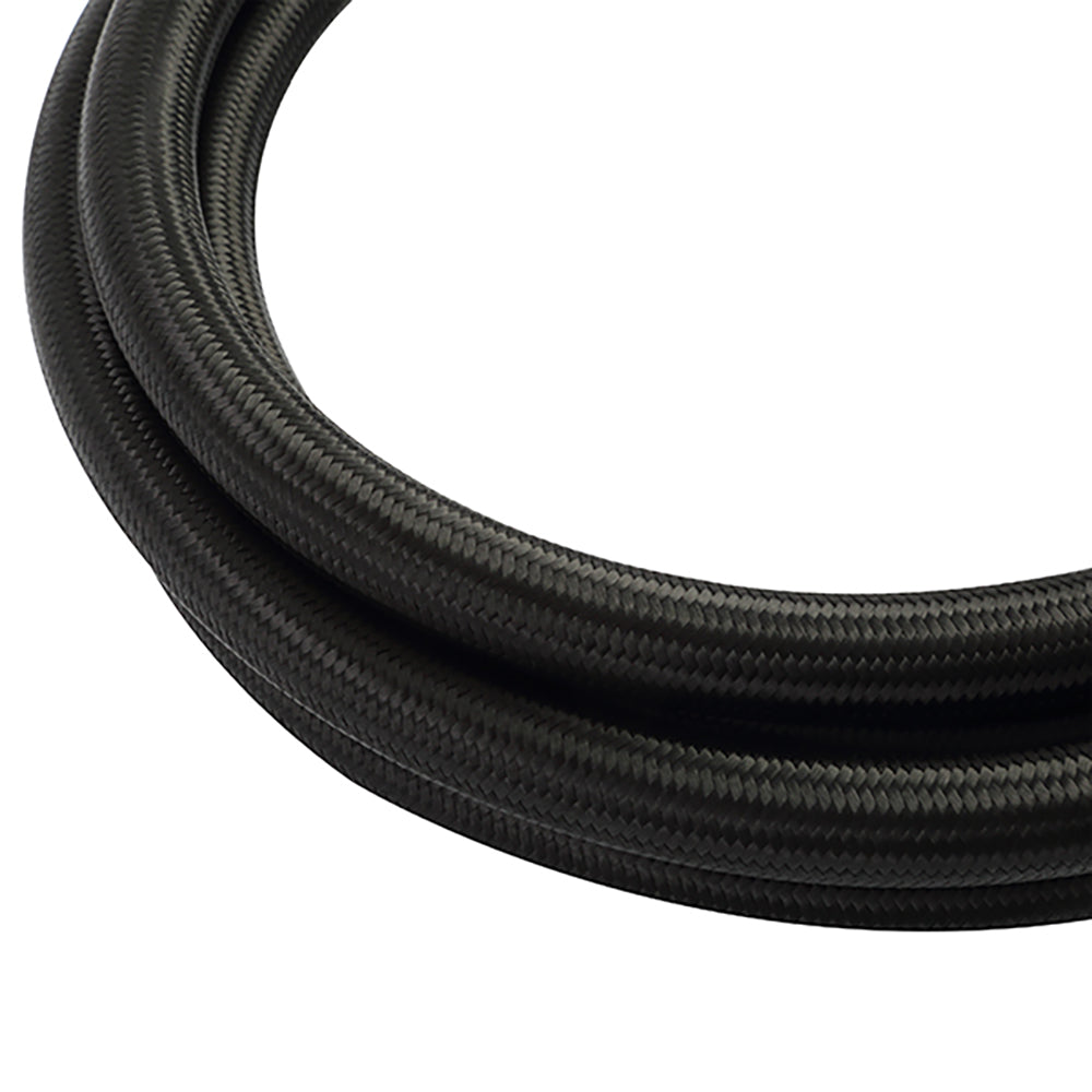 Mishimoto 6Ft Stainless Steel Braided Hose w/ -6AN Fittings - Black - MMSBH-0672-CB by Mishimoto - angle view