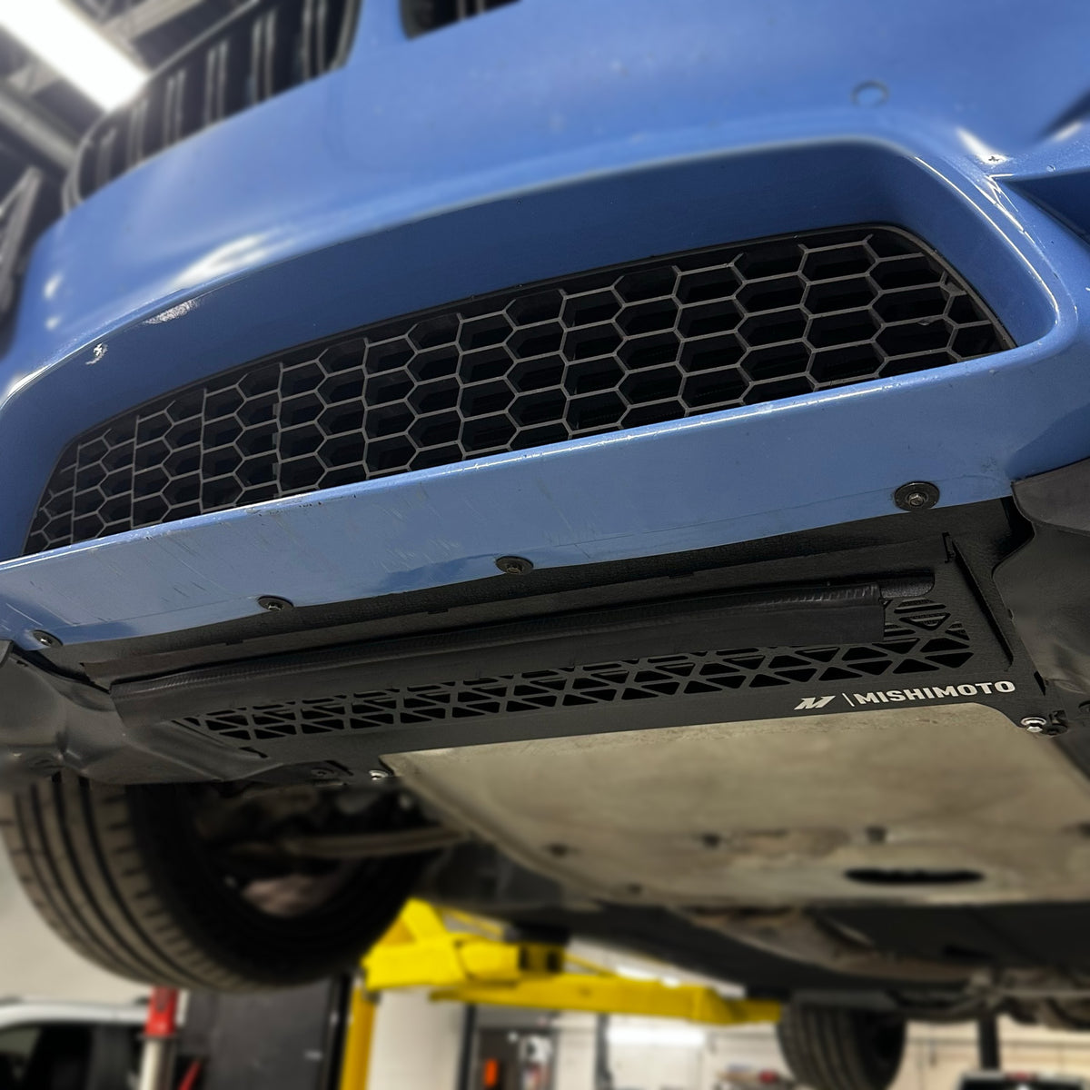Mishimoto 15-22 BMW F80 M3/M4 Skid Plate - MMSD-F80-15WBK for 2015-2020 BMW M4 - installed view
