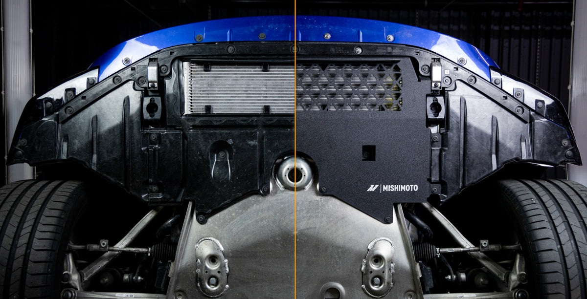 Mishimoto 2021+ BMW G80 M3 Skid Plate Engine - Wrinkle Black - MMSD-G80-21WBK for 2021-2025 BMW M3 - angle view