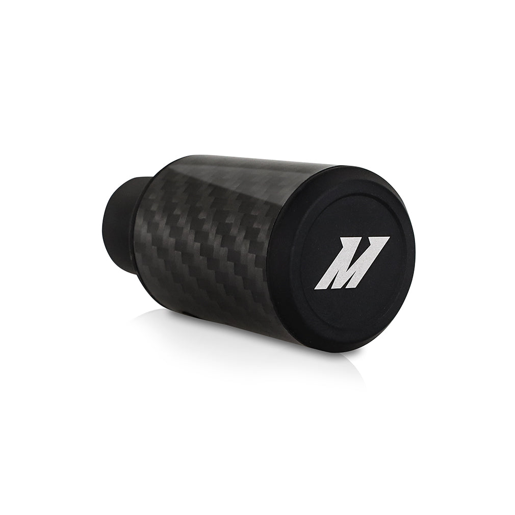Mishimoto Lightweight Carbon Fiber Shift Knob - 65mm Tall - MMSK-CFC-65 by Mishimoto - angle view