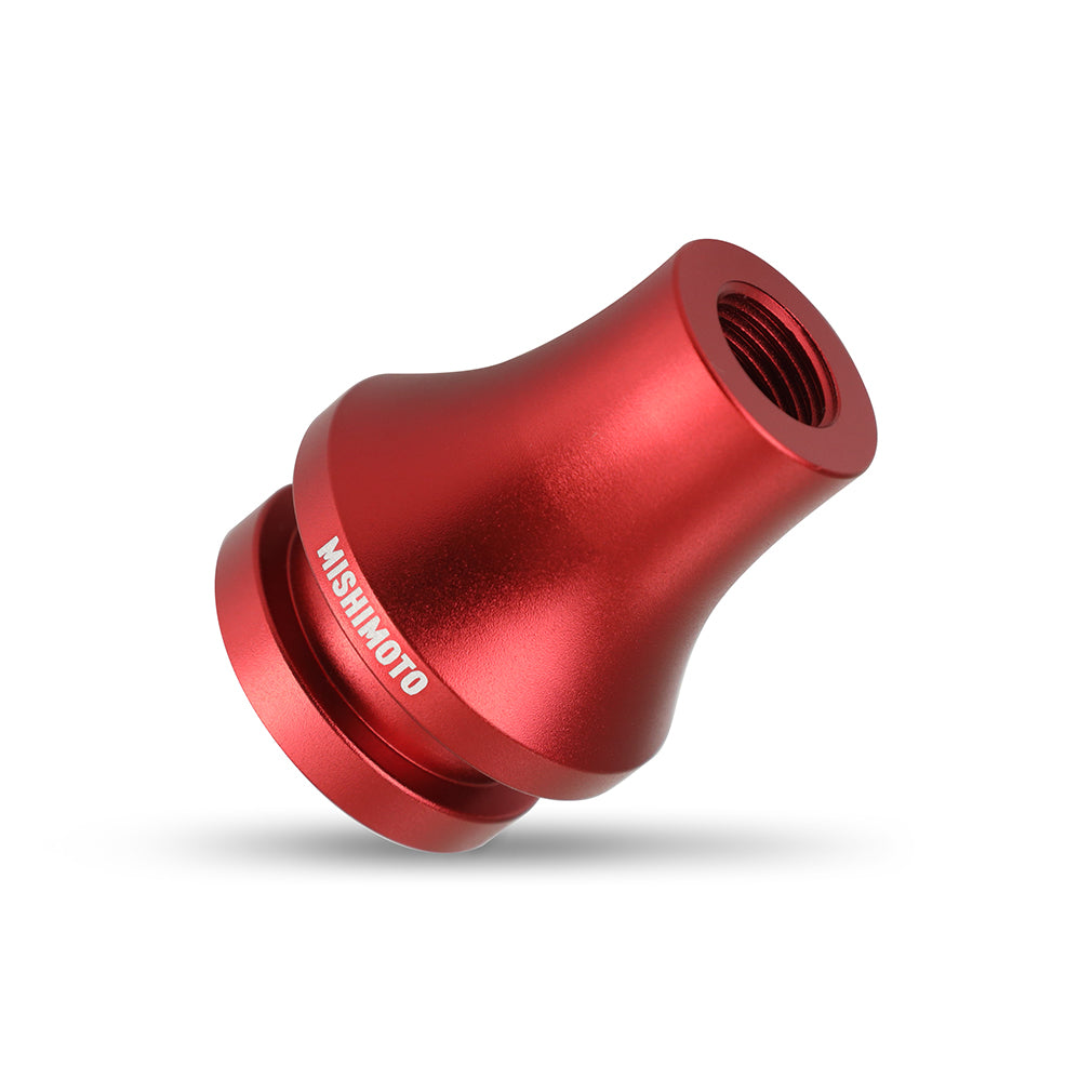 Mishimoto Shift Boot Retainer/Adapter M12x1.25 - Red - MMSK-RET-12125RD by Mishimoto - angle view