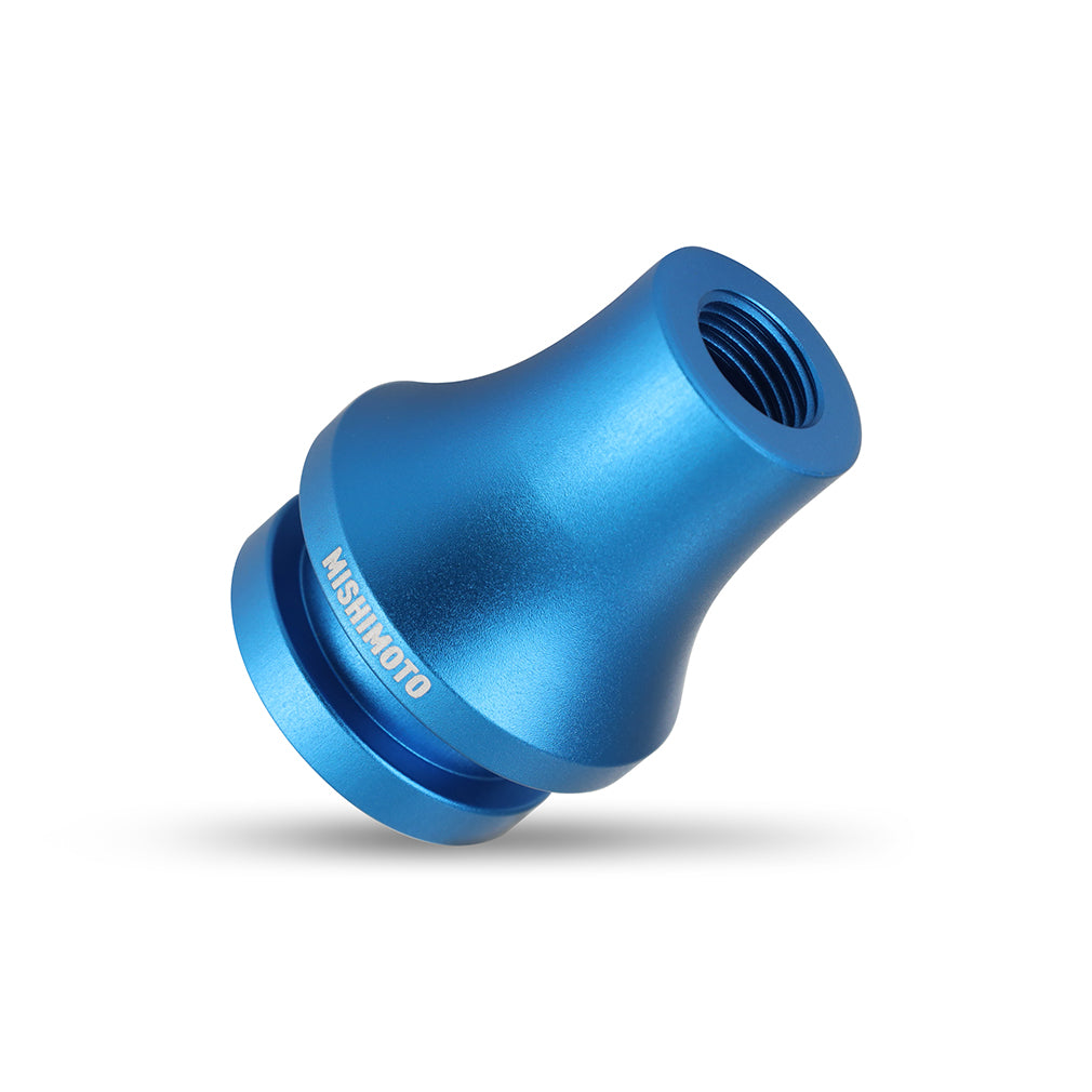 Mishimoto Shift Boot Retainer/Adapter M12x1.25 - Blue - MMSK-RET-12125BL by Mishimoto - angle view