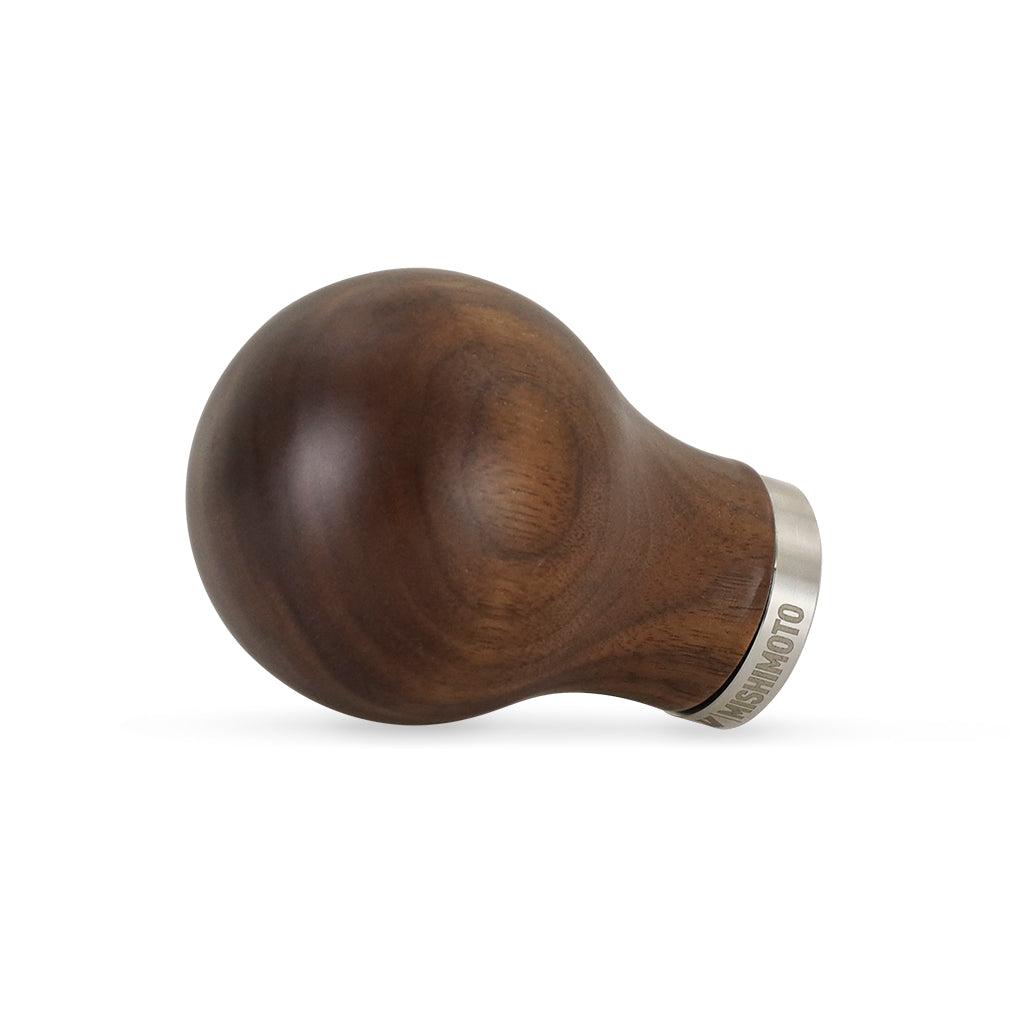 Mishimoto Round Steel Core Wood Shift Knob - Walnut - MMSK-WD-RWN by Mishimoto - angle view