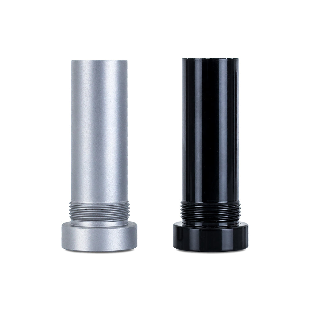 Mishimoto 2022+ Subaru WRX Shift Knob Gunmetal on Black - MMSK-WRX-22GMBK for 2022-2025 Subaru WRX - angle view