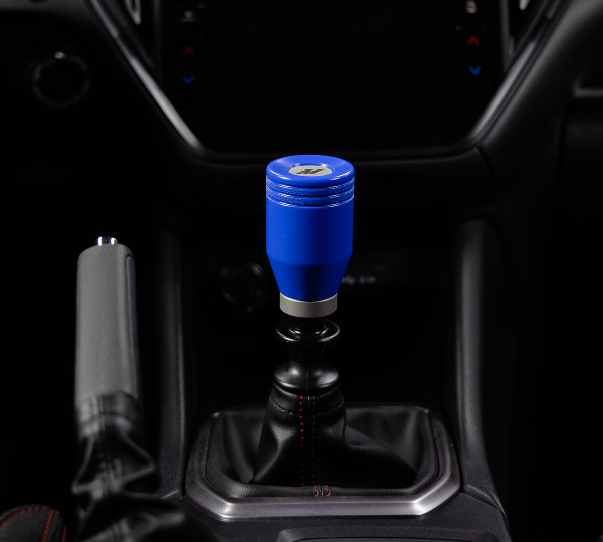 Mishimoto 2022+ Subaru WRX Shift Knob World Rally Blue - MMSK-WRX-22WRB for 2022-2025 Subaru WRX - close-up