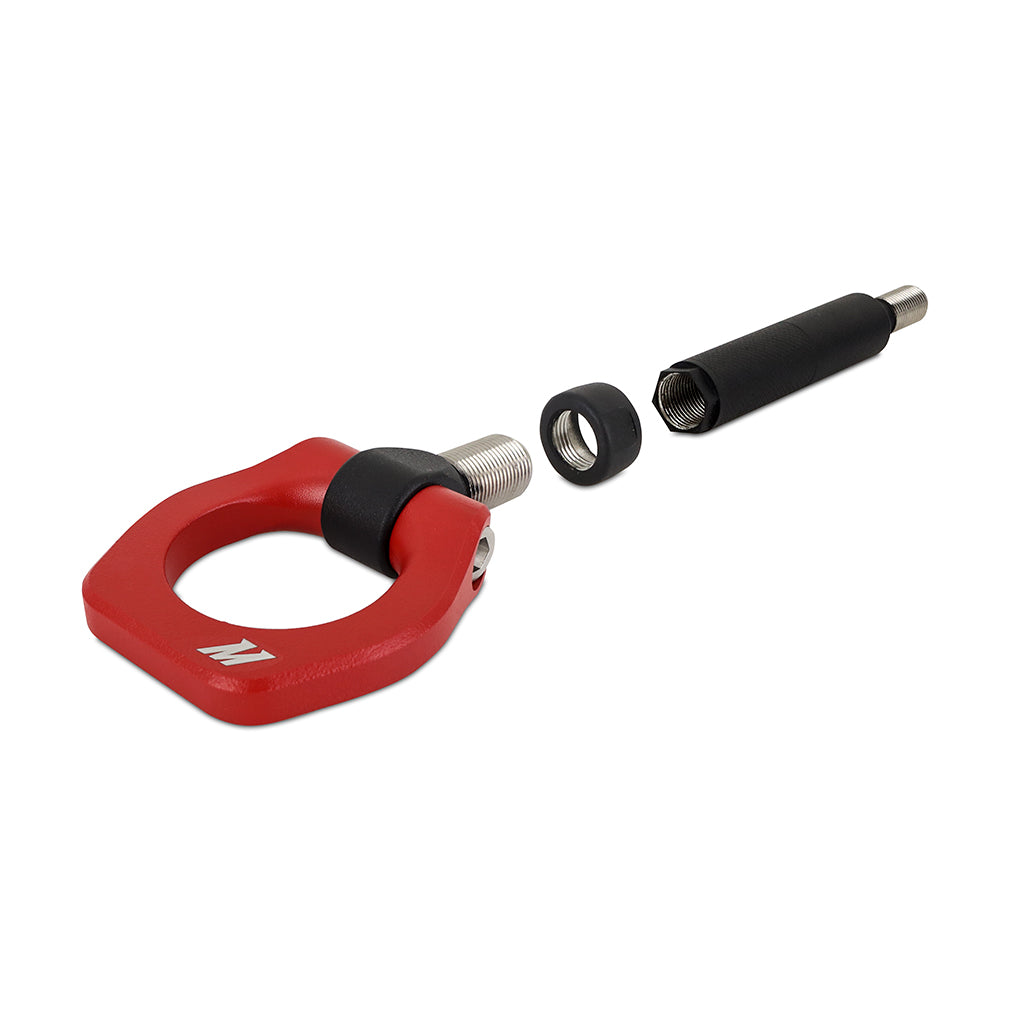 Mishimoto 02-07 Subaru WRX/STI Red Racing Front Tow Hook - MMTH-WRX-01RD for 2015-2021 Subaru WRX STI - detail view