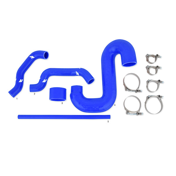 Mishimoto Subaru 02-07 WRX/04-07 STi Top-Mount Intercooler Kit - Powder Coated Black & Blue Hoses - MMTMIC-WRX-01BKBL for 201