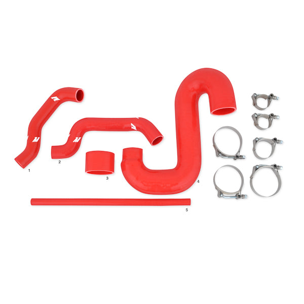 Mishimoto Subaru 02-07 WRX/04-07 STi Top-Mount Intercooler Kit - Powder Coated Silver & Red Hoses - MMTMIC-WRX-01SLRD for 201