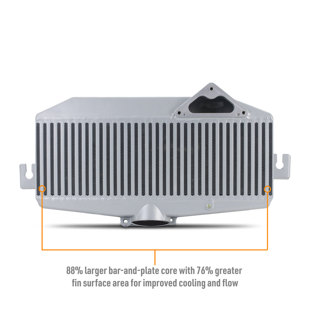 Mishimoto 2022+ Subaru WRX Top-Mount Intercooler - Silver - MMTMIC-WRX-22SL for 2022-2025 Subaru WRX - angle view