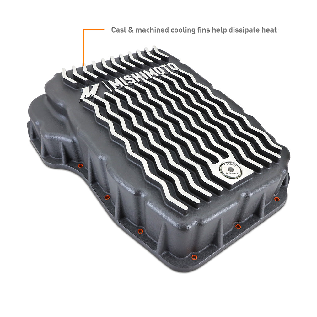 Mishimoto 2007.5 + Ram 6.7L Cummins 68RFE Transmission Pan - Cast - GR - MMTP-RAM-07 for 2001-2010 Dodge Dakota - installed v