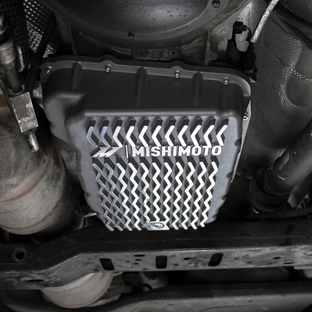 Mishimoto 2007.5 + Ram 6.7L Cummins 68RFE Transmission Pan - Cast - GR - MMTP-RAM-07 for 2001-2010 Dodge Dakota - detail view