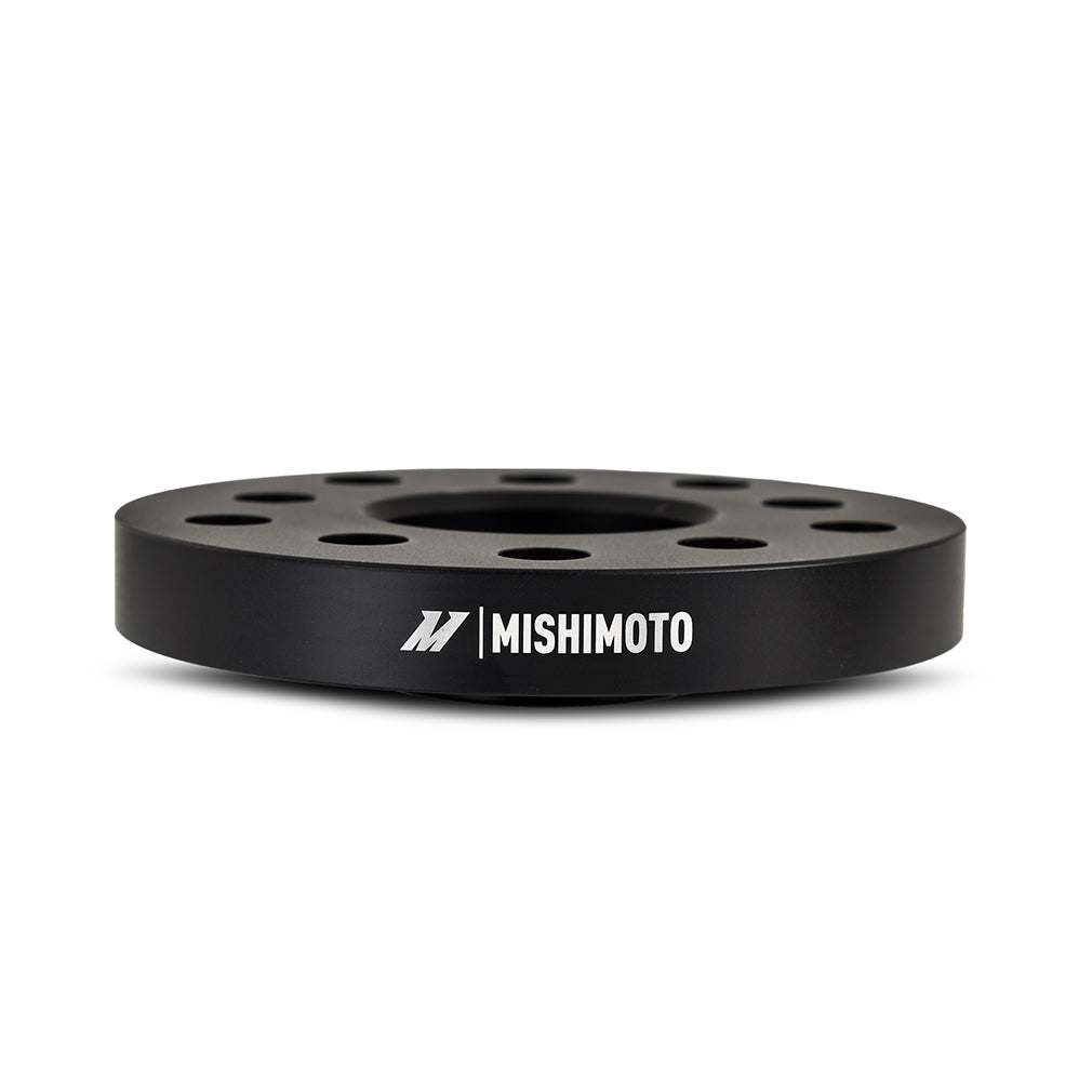 Mishimoto Wheel Spacers - 5x112 - 57.1 - 15 - M14 - Black - MMWS-009-150BK for 1998-2022 Volkswagen Passat - angle view
