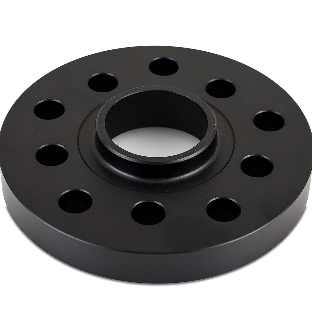 Mishimoto Wheel Spacers - 5x112 - 57.1 - 15 - M14 - Black - MMWS-009-150BK for 1998-2022 Volkswagen Passat - installed view